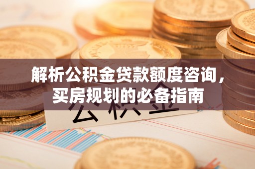 埔里解析公积金贷款额度咨询，买房规划的必备指南