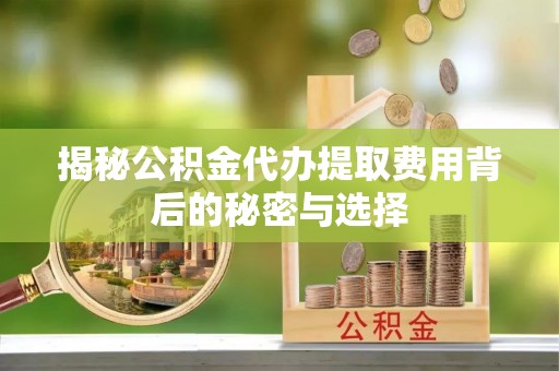 埔里揭秘公积金代办提取费用背后的秘密与选择