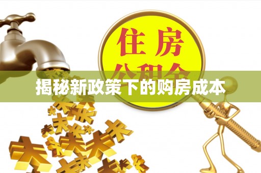 埔里揭秘新政策下的购房成本