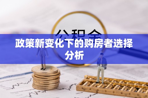 埔里政策新变化下的购房者选择分析